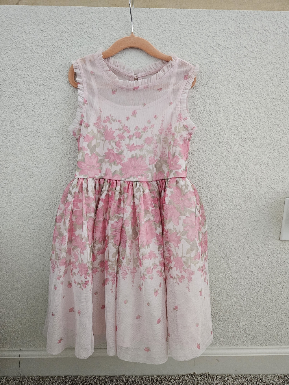 Zenzi Pink Floral Sleeveless Party Dress